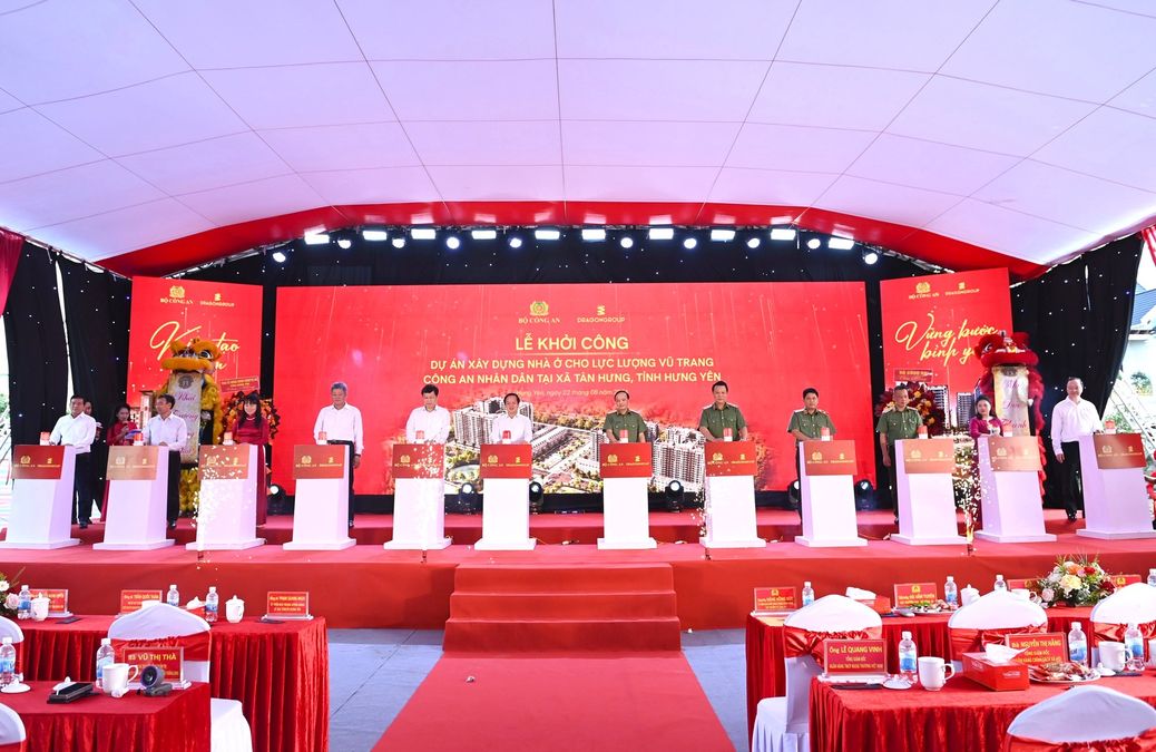 Hưng Yên khởi công dự án hơn 1.400 căn nhà ở xã hội cho công an